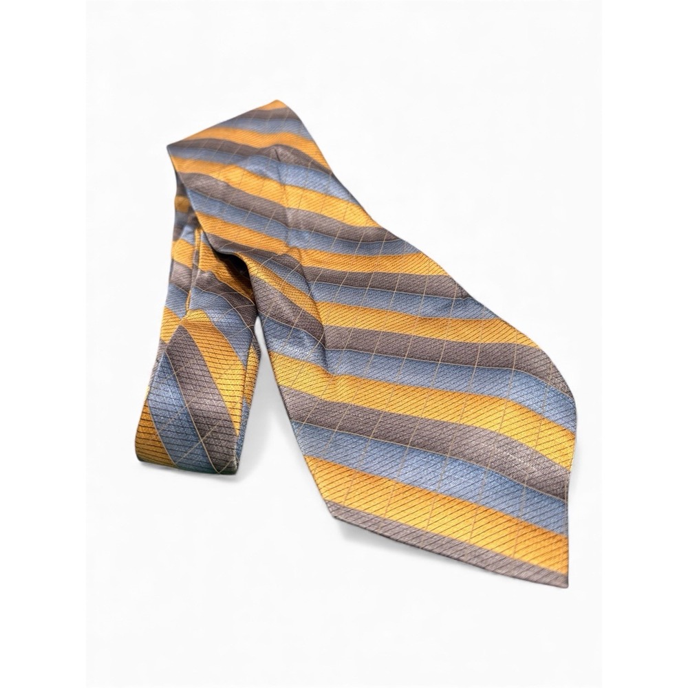 J. Ferrar Blue/Gold/Navy  Hand Made 100% Silk‎ Men's Neck Tie Made In China